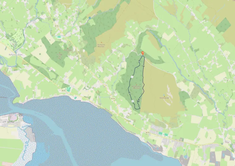 Route map of Long Course Run 2, the 5k Jenkinstown forest loop